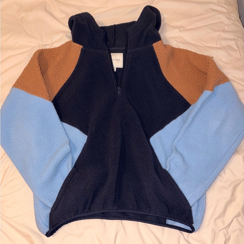 American Eagle Outfitters Black, Blue, and Brown Sweater
